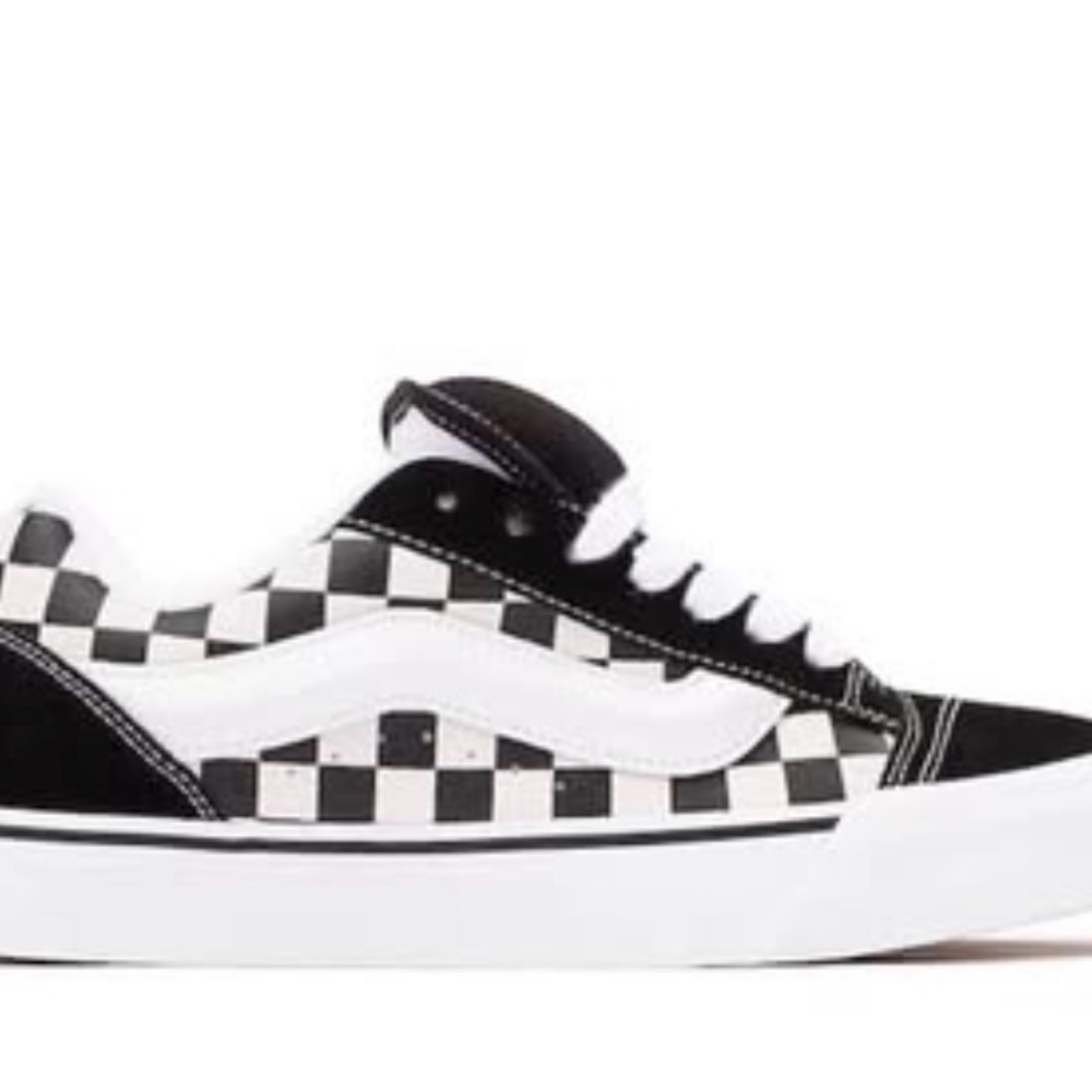 Vans Black and White Checkered Knu Skool Sneakers - Picture 2 of 4